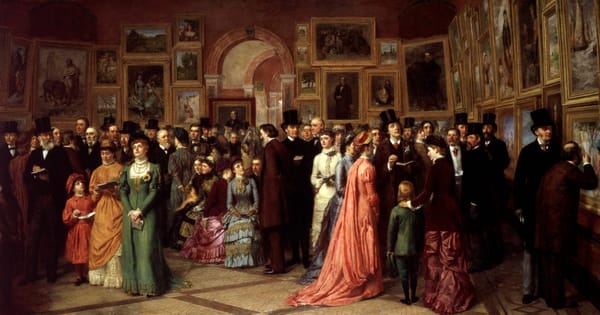 A Private View at the Royal Academy, 1881- Generational Conflict Embodied
